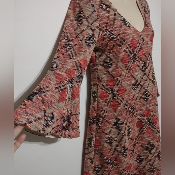 Anthropologie Maeve Bell Sleeve Dress Erina Boho Festive Fall Dress Size XS - Picture 6 of 10